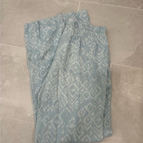 Bella Dahl Blue White Easy Pocket Wide Leg Pants Size Small - Picture 10 of 13